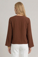 Blusa Feminina com Decote V e Manga Evasê