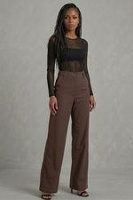Calça Feminina Social Reta em Viscose com Cintura Média