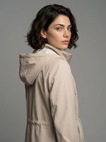 Parka Feminina Alongada Dupla Face com Capuz Removível