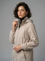 Parka Feminina Alongada Dupla Face com Capuz Removível