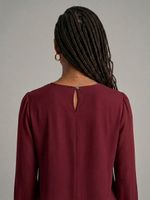 Blusa Feminina Manga Longa com Transparência e Babados no Punho