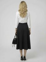 Saia Midi Godê Feminina em Crepe com Cós Anatômico