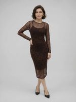 Vestido Midi Tule Feminino Estampado Manga Longa