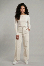 Calça Feminina Wide Leg em Viscose com Poliamida