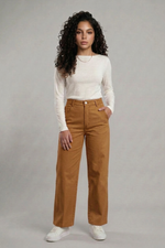 Calça Feminina Wide Leg em Viscose com Poliamida