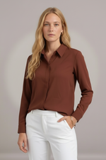 Camisa Feminina Clássica em Viscose com Vista Escondida