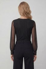 Body Feminino Transpassado Em Tule