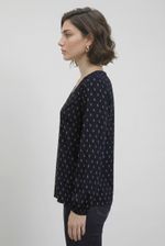 Blusa Feminina em Viscose Estampada com Decote V