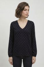 Blusa Feminina em Viscose Estampada com Decote V