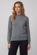 Blusa Feminina Manga Longa com Gola Alta e Interior Apeluciado