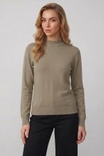 Blusa Feminina Manga Longa com Gola Alta e Interior Apeluciado