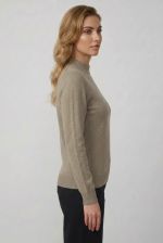 Blusa Feminina Manga Longa com Gola Alta e Interior Apeluciado
