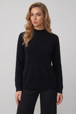 Blusa Feminina Manga Longa com Gola Alta e Interior Apeluciado