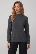 Blusa Feminina Manga Longa com Gola Alta e Interior Apeluciado