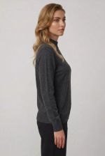 Blusa Feminina Manga Longa com Gola Alta e Interior Apeluciado