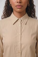 Camisa Feminina Manga Longa Em Viscose Com Poliamida E Prega Nas Costas