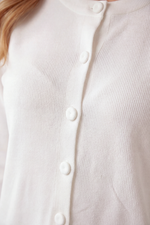 Cardigan Feminino Curto Em Tricô Fino Com Botões Frontais 