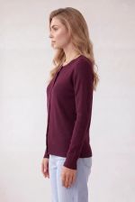 Cardigan Feminino Curto Em Tricô Fino Com Botões Frontais 