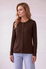 Cardigan Feminino Curto Em Tricô Fino Com Botões Frontais 