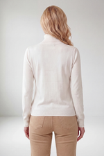Blusa Feminina em Tricô com Cashmere e Gola Rolê