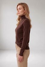 Blusa Feminina em Tricô com Cashmere e Gola Rolê