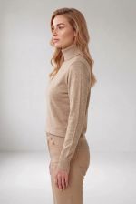 Blusa Feminina em Tricô com Cashmere e Gola Rolê