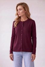 Cardigan Feminino Curto Em Tricô Fino Com Botões Frontais 