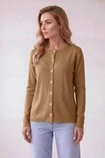 Cardigan Feminino Curto Em Tricô Fino Com Botões Frontais 