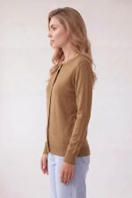 Cardigan Feminino Curto Em Tricô Fino Com Botões Frontais 