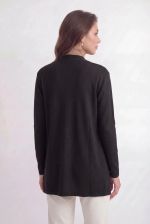 Cardigan Feminino Alongado em Tricô com Bolsos Frontais