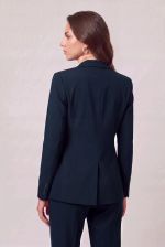 Blazer Feminino Clássico Em Sarja Com Recortes De Alfaiataria