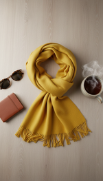 Xale Feminino Liso em Acrílico com Franjas