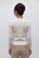 Blusa Feminina Manga Longa em Malha Retilínea Texturizada