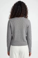 Blusa Feminina em Tricô Texturizado Favos com Decote Redondo
