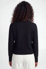 Blusa Feminina em Tricô Texturizado Favos com Decote Redondo