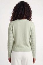 Blusa Feminina em Tricô Texturizado Favos com Decote Redondo