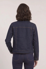 Jaqueta Feminina Jeans com Bolsos e Botões Metálicos