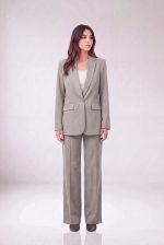 Blazer Feminino Alongado de Alfaiataria Mescla com Bolso Interno