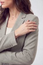 Blazer Feminino Alongado de Alfaiataria Mescla com Bolso Interno