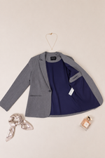 Blazer Feminino Acinturado de Alfaiataria Espinha de Peixe