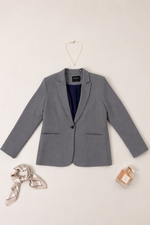 Blazer Feminino Acinturado de Alfaiataria Espinha de Peixe