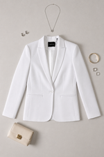 Blazer Feminino Clássico de Alfaiataria em Sarja