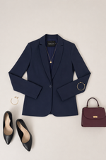 Blazer Feminino Clássico de Alfaiataria em Sarja