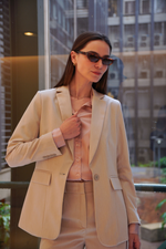 Blazer Feminino Alongado de Alfaiataria Mescla com Bolso Interno