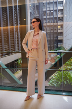 Blazer Feminino Alongado de Alfaiataria Mescla com Bolso Interno