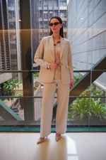 Blazer Feminino Alongado de Alfaiataria Mescla com Bolso Interno