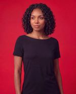 Blusa Feminina Básica Manga Curta em Viscolycra com Decote Canoa