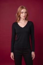 Blusa Feminina Básica em Viscolycra com Decote V