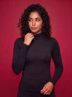 Blusa Feminina Básica em Viscolycra com Gola Chaminé