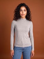 Blusa Feminina Básica em Viscolycra com Gola Chaminé